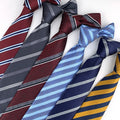 Popular Tie Men's Suits Navy Blue Stripes College Striped Necktie Sold Color Yellow and Navy Striped Mens Ties