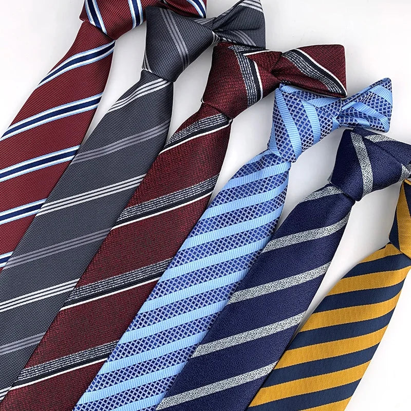 Popular Tie Men's Suits Navy Blue Stripes College Striped Necktie Sold Color Yellow and Navy Striped Mens Ties