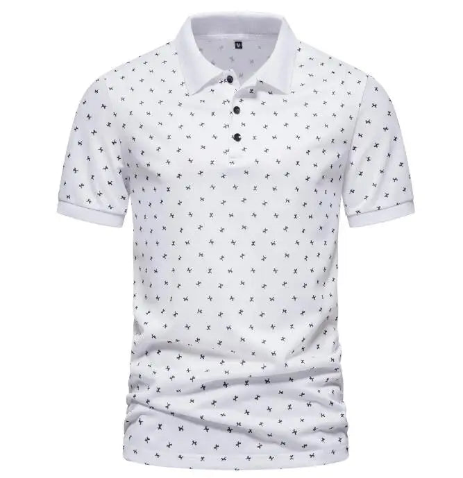 Summer New Polo T-shirt Wholesale Business Casual Men's Print Short Sleeved Lapel Collar T-shirts