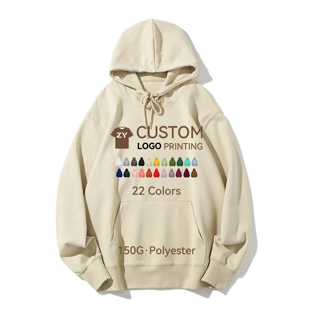ZYtshirt 280gsm Wholesale Unisex Customised Dtg  Printed  Blank Cotton Polyester Embroidered LOGO Custom Puff Printing Hoodies