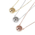 Fine Jewelry 925 Sterling Silver Round Disc Shape Tree of Life Charm Bracelet for Women