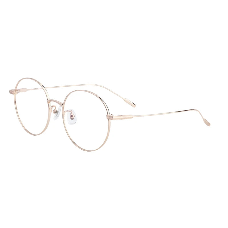 Wholesale Classic Diamond Face Unisex Ultra-thin Metal Titanium Eyeglasses Frame Anti Blue Light Durable Daily Wear for Reading