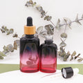Empty Oil Cosmetic Packaging 30ml 100ml Frosted Glass Dropper Bottle for Serum with Bamboo Dropper Lid