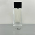 High-end 30ml 50ml Square Transparent Thick Bottom Crimp Perfume Glass Spray Bottles 100ml with Black Wooden Lid