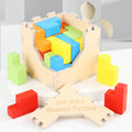 Wooden Rainbow Building Blocks 3D Cube Stack High Wooden Toys Educational Preschool Teaching Aids Tower