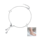 S925 Sterling Silver Anklet for Women Girl Boho Beach Charm Adjustable Foot Anklet Bracelet Jewelry Birthday Gift Butterfly