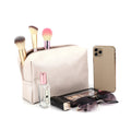 LOGO Custom Fashion PU Zipper Toiletry Bag Vegan Leather Makeup Bag Waterproof Gift Beauty Bag for Lady
