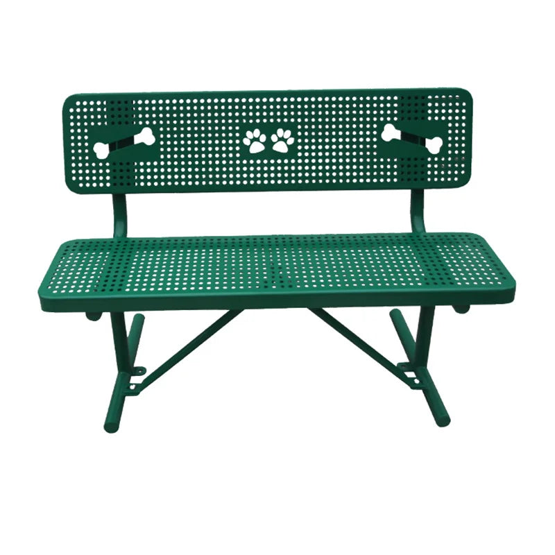 Custom Design Outdoor Dog Park Furniture Steel Bench Seat Outside Street Metal Bench Seating Public Garden Patio Chair Bench