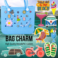 Wholesale Trendy Classic Summer Seaside Beach Bag Insert Accessories Custom Big PVC Bag Charm Waterproof Button Stylish Tote
