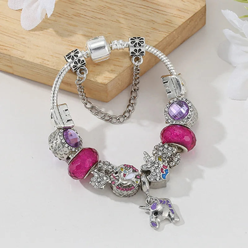 2024 DIY Beaded Pendant Finished Unicorn Charm Bracelet Wholesale Fashion Bracelets with Uniquely Designed Beads