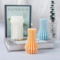 Vertical Stripes Vase Candle Mold Handmade 3D Column Silicone Mold for Soap Concrete Plaster