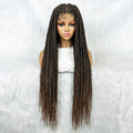 Cheap 34 Inch Braided Full Laces Synthetic Fiber Wigs Vendors Wholesale Synthetic Braiding Hair for Black Women