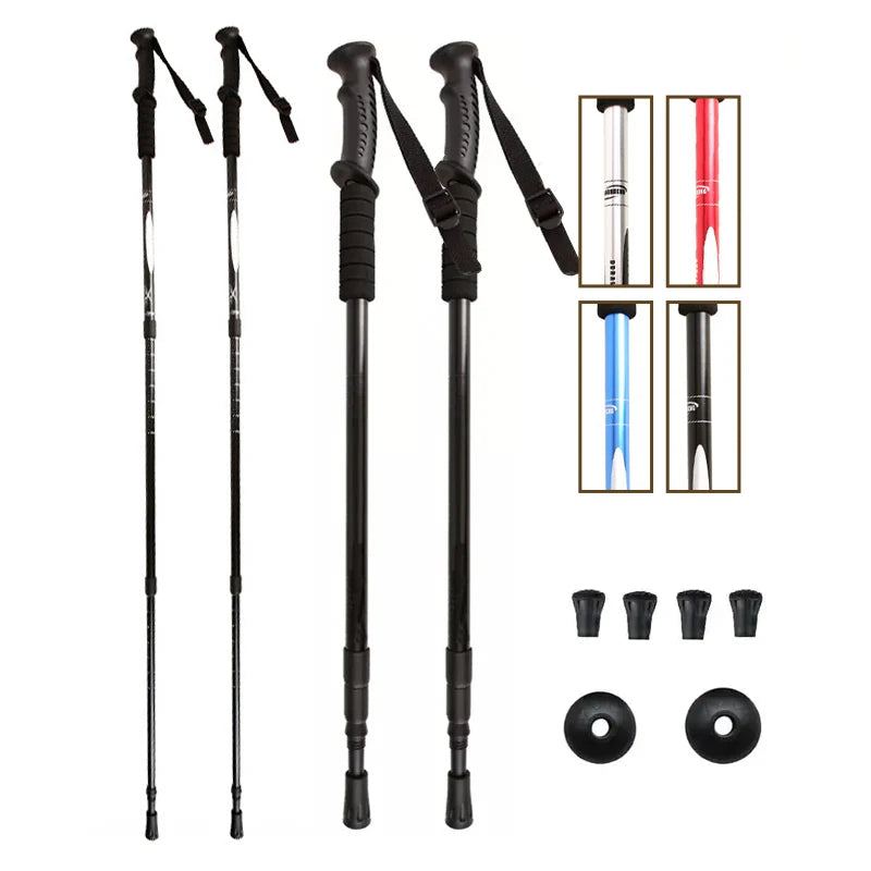 Baton Self Defense Expandable Stick Metal Three Section Carbon Fiber Walking Walking Stick Ultralight Folding Custom Logo