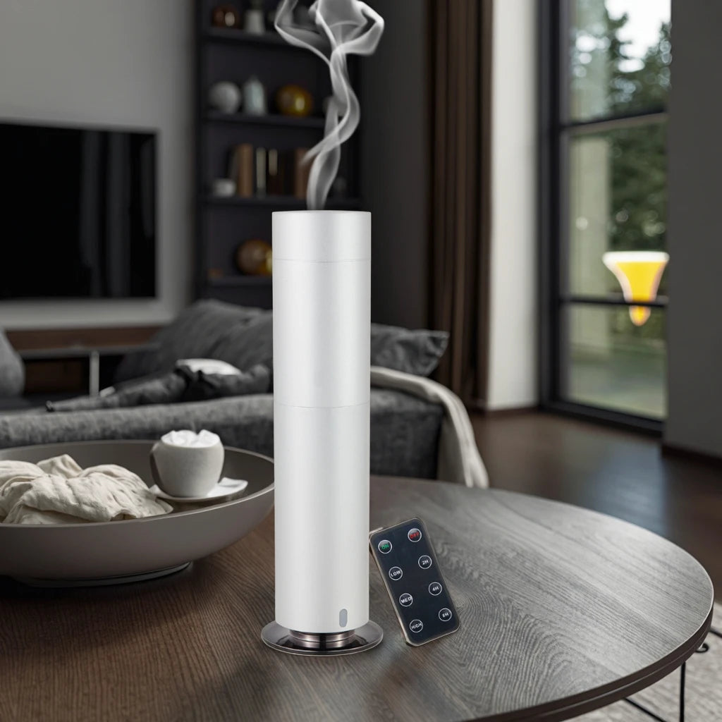 Portable 120ML Electric Essential Oil Diffuser Timer Waterless Auto Shut-off Remote Control Aroma Diffuser Hotel French Metal
