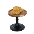 Footed Cake Stands Plate Server Cupcake Snack Display Wood Cake Stand