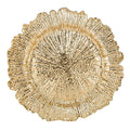 Wholesale Modern 13inch Restaurant Underplate Wedding Reef Gold Glass Crystal Charger Plate