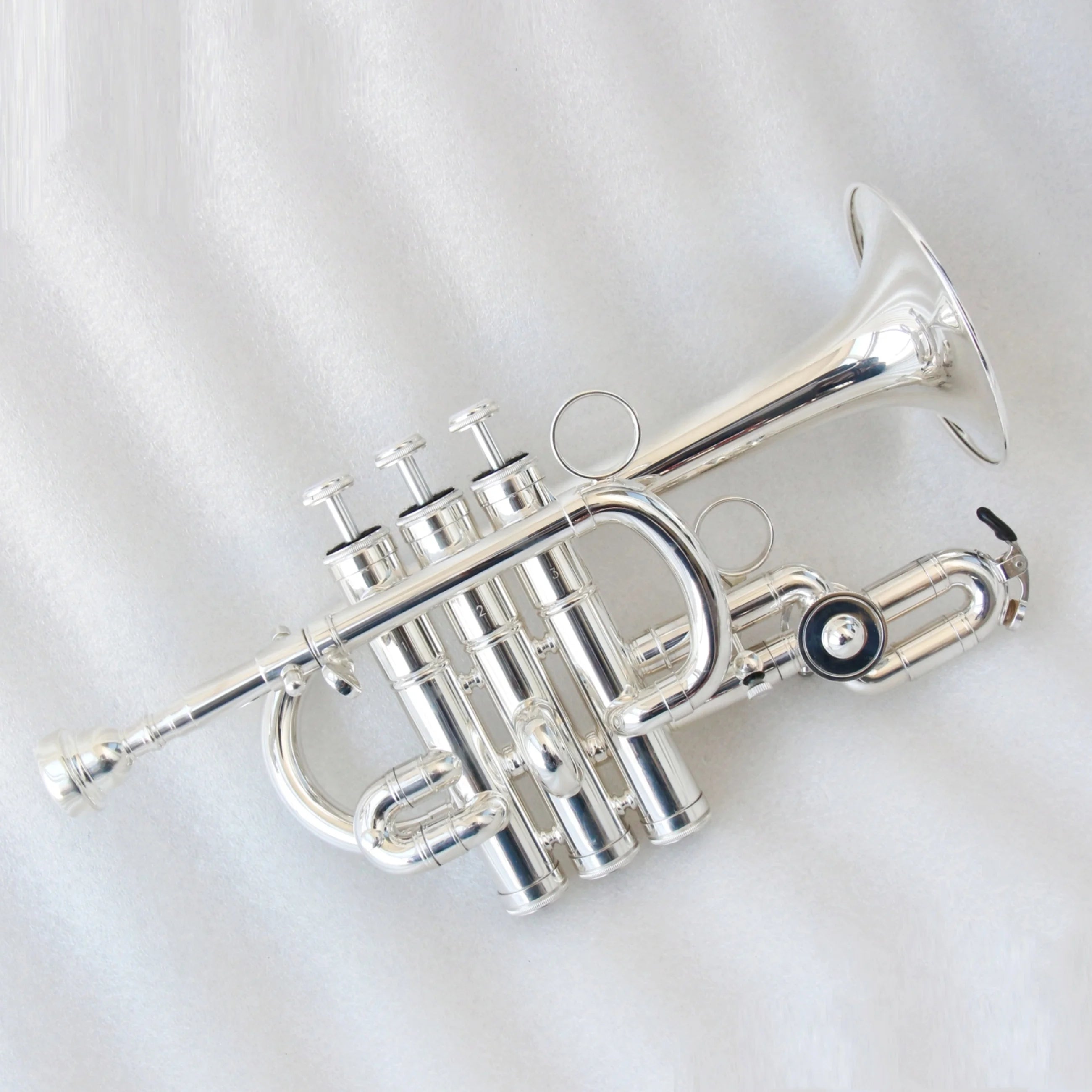 Professional Bb/A Key Piccolo Trumpet Chinese Good Workmanship with Trumpet Silver Plating