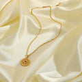Trendy Circle Jewelry 18K Gold Plated Stainless Steel Love Cupid Angel Pendant Necklace for Women