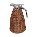 1.5L Rattan Insulated Double-Walled Stainless Steel Vacuum Flask Tea & Coffee Carafe Hot & Cold  Thermal Water Kettle