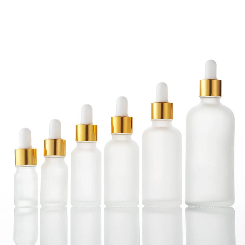 Glass Dropper Bottle Frosted 5ml 10ml 15ml 30ml 50ml Empty Essential Oil Bottle With Dropper