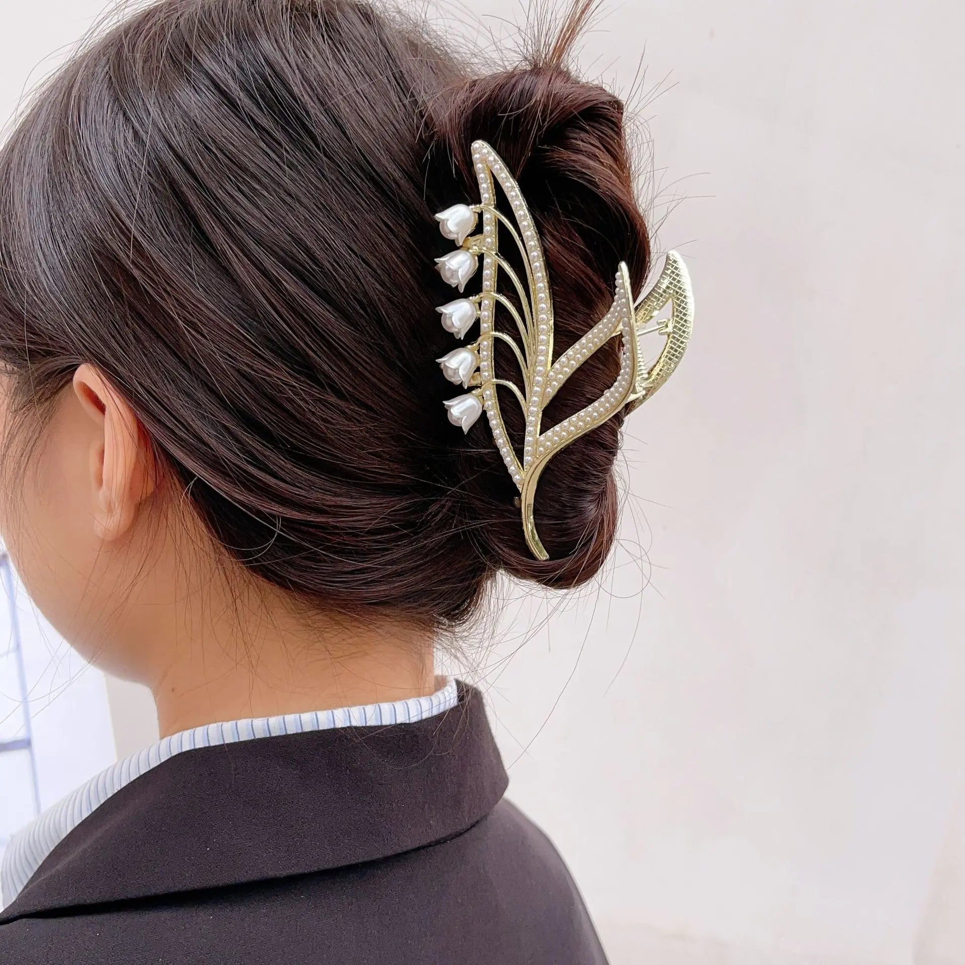 Korean Fashion Enamel Metal Flower Hair Claw Clips Women Girls Wholesale Alloy Metal Shark Hair Claw