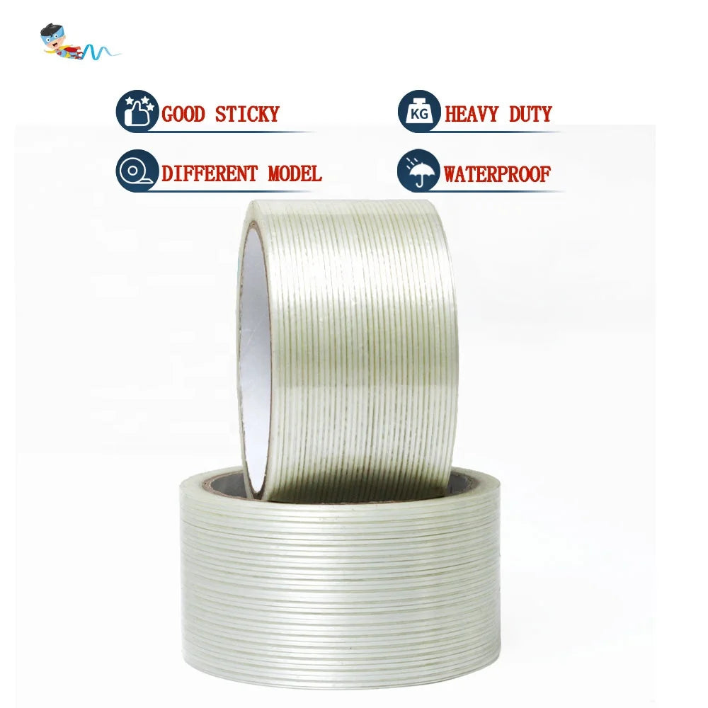 2- Recyclable Heavy Duty No-residual Fiber Fiberglass Reinforced Filament Strapping Packing Self Adhesive Tape