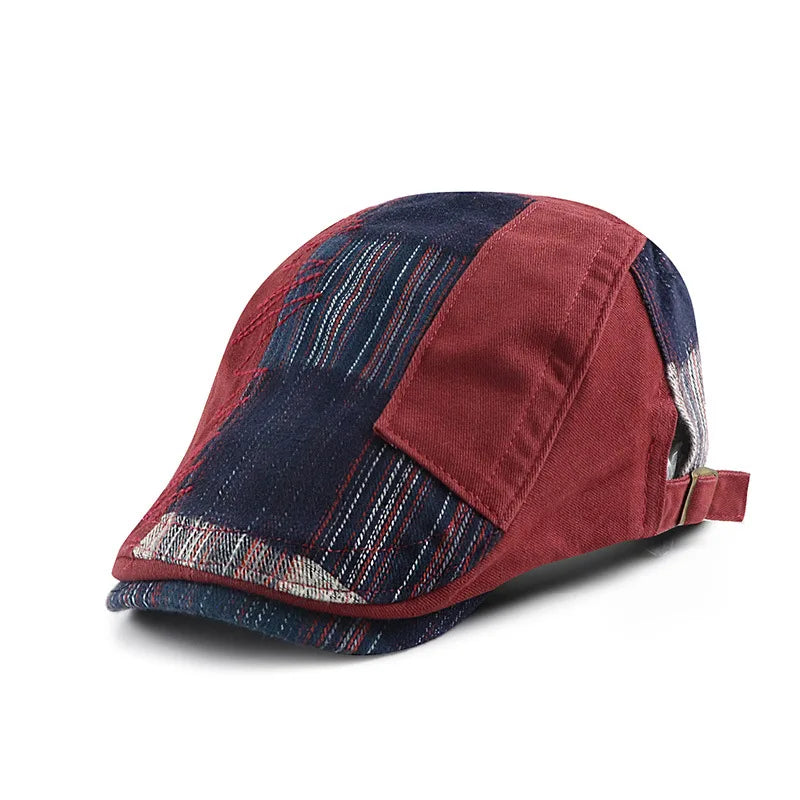 2024 Spring New Original Spliced Cut Sewn Patch Stylish Beret Ivy Hats Fashionable for Female Personality Male for Sports Casual