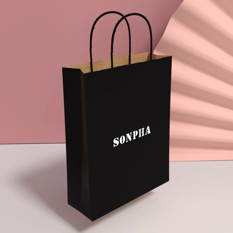 Wholesale Custom Luxury Kraft Paper Bags Brown White Packaging Ribbon Printed Shopping Bag Your Own Logo for Clothing