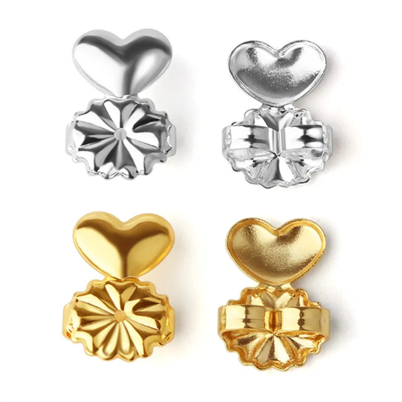 European and American Style Heart Shape Copper Earrings Stud Aid Earrings Buckle Lifter Studs Earring for Women MegaBDM