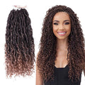 Synthetic Crochet Braids Hair Passion Twist River Goddess Braiding Hair Extension Curly End Pre Looped Ombre Brown Faux Locs
