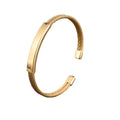 Ouj New Stainless Steel 18k Gold Plated Bent Pipe Steel Wire Customized Open Bracelet for Gift