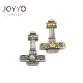 Mix Gold Thor's Hammer Mjolnir Necklace Scandinavian Norse Viking Pendant Men Stainless Steel Viking Jewelry