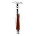 ZY Wet Shaver Best Selling Double Edge Safety Razor Vintage Manual Old Fashioned Shaving Razor for Men Wood Grain Baking Finish