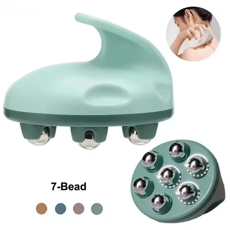 7 Roller Balls Body Massager Beauty Tool Abdominal Slim Waist Professional Muscles Pain Relief Relax Neck Back Shoulder
