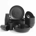Our 32 Piece Black PP Tableware Set Is Not Only Lightweight Safe Easy to Clean but Also Versatile.