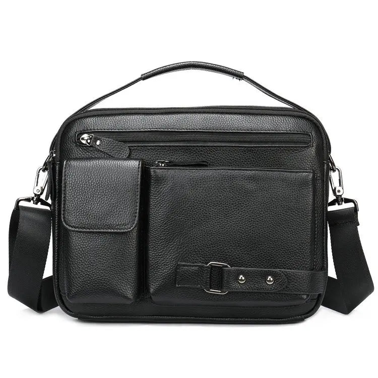 Custom Printed Tote Genuine Leather Mobile Phone Side Chest Sling Crossbody Luggage Travel Shoulder Messenger Bag for Men Women'