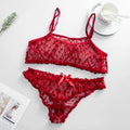 Sexy Lingerie Erotic Underwear Polka Dot Mesh Frill Trim Lace Lingerie Set Top Lace Invisible Bra Set Bras for Women