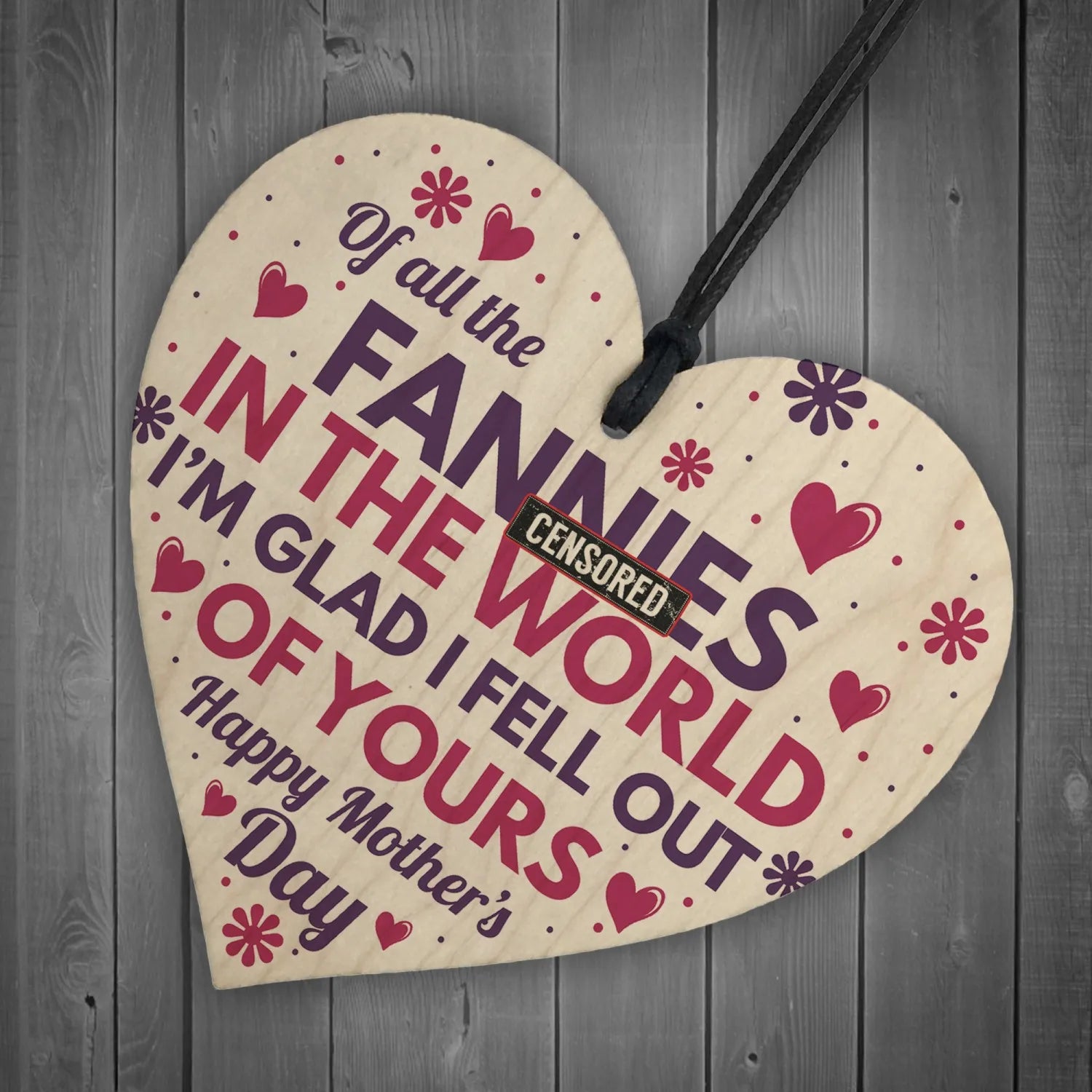 Thank You Mum for Everything UV Printing Wooden Heart Plaque for Perfect Mum Gift