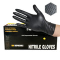 Factory Price New Style Orange Black Hair Salon Powder Pure Nitrile Gloves With Diamond Texture