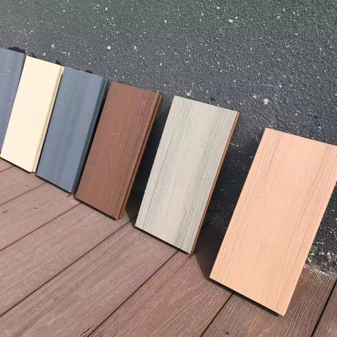 Modern Outdoor External Deck Co-Extrusion Brushed WPC Decking Tiles Anti-slip Waterproof Anti-fading 140x23mm
