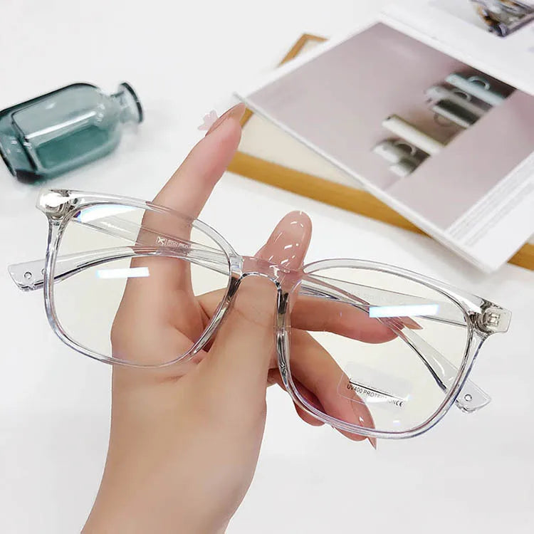 Full Rim Square Solid Prescription Eyewear for Unisex Optical Glasses Frame with PC AC Lens and Metal Hinge