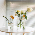 Luxury High Borosilicate Straight Cylinder Glass Vase Creative Nordic Transparent Design Modern Tabletop Wedding Vase