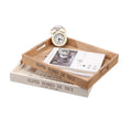 Antique Single-Tier Breakfast Tray Luxury Modern Wooden Bread Coffee Serving Tray Rectangle  Bamboo Metal Sundries Beverages