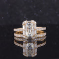 Starsgem 10k Yellow Gold Solid Wedding Ring Set Moissanite Bridal Ring Sets