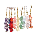Promotional Sale Various Natural Gemstone Gravel Earring Gold Plating Alloy with Charm Crystal Gemstone Earring for Women