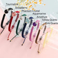 SC Durable Handmade Braided String Couple Bracelets Good Luck Blessings Natural Amethyst Tourmaline Strawberry Crystal Bracelets