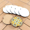 MDFSUB in Stock MDF Hardboard Round Coaster Car Coasters Eco-friendly Sublimation Blank MDF Wooden Car Coaster with Cork