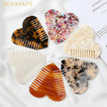 Fashionable Tortoise Shell Marble Print Resin Acetate Hair Comb Lady Narrow Tooth Acetic Acid Comb for Women