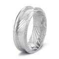 POYA 8mm Damascus Steel Unisex  Ring Classic Single Channel Blank Core Inlay for Wedding Engagement Gift Jewelry