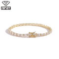 Wholesale Iced Out Tennis Chains Gold Silver Plated Cubic Zircon Tennis Necklace Women Men's Hip Hop Jewelry